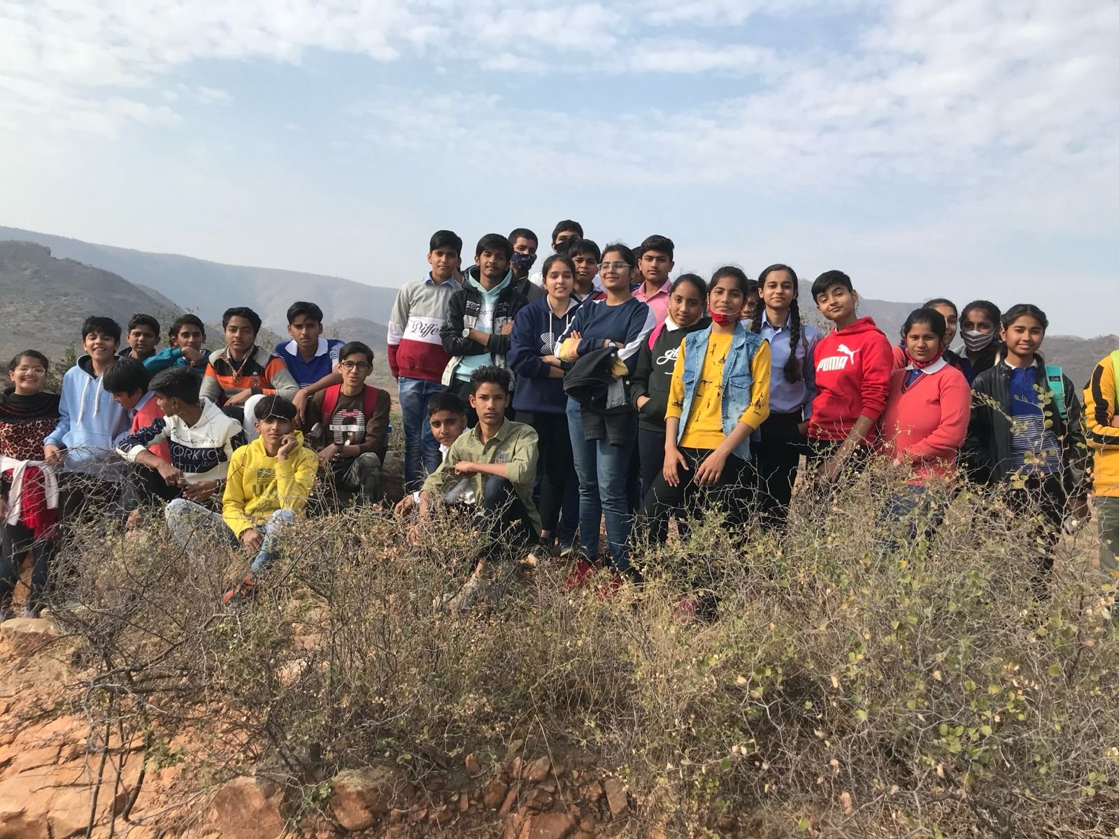 Royal Academy Alwar students on Aravalli outdoor trekking trip